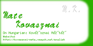 mate kovasznai business card